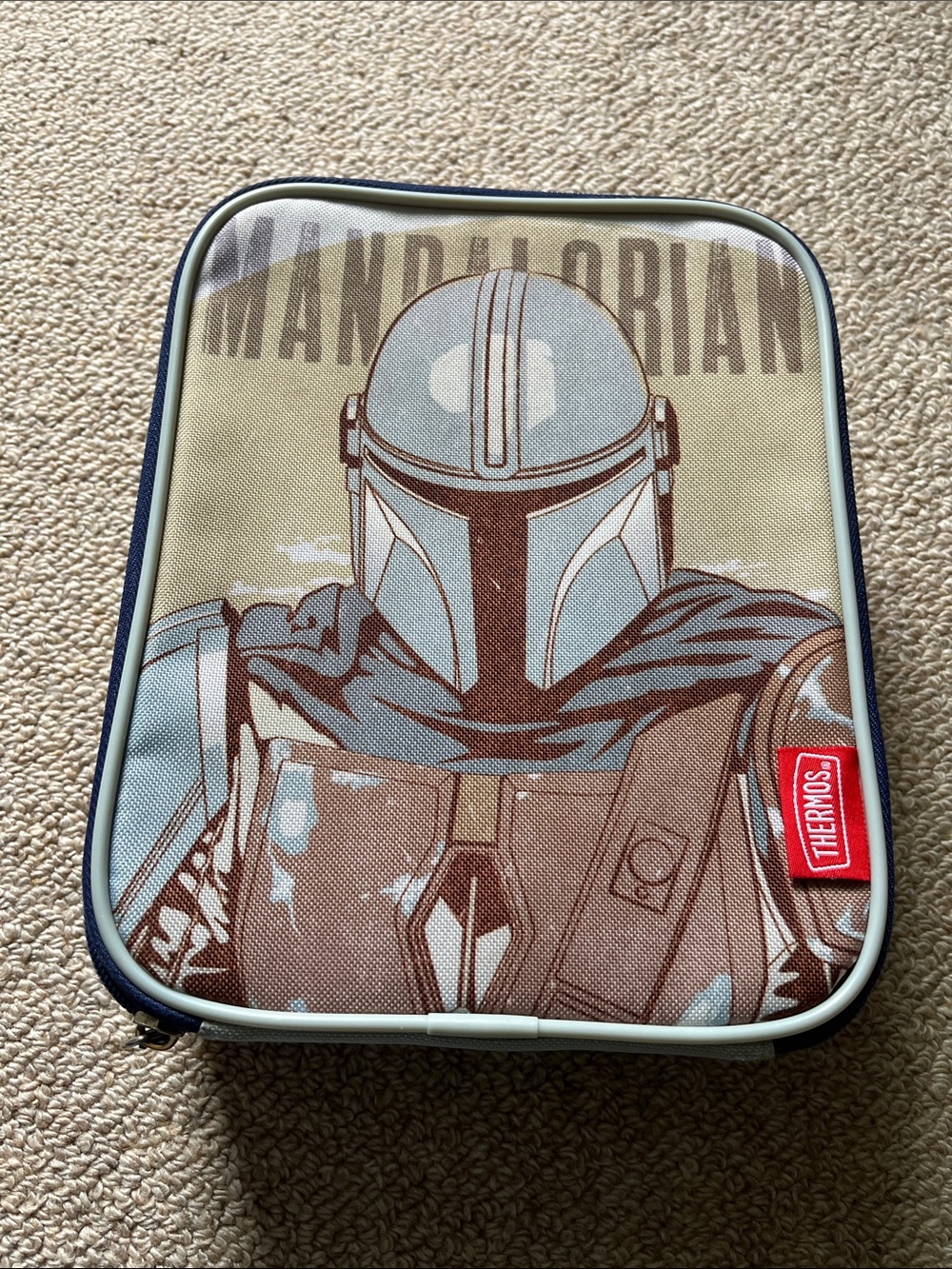 Kids Thermos Mandalorian Graphic Lunch Box in Tan and Blue